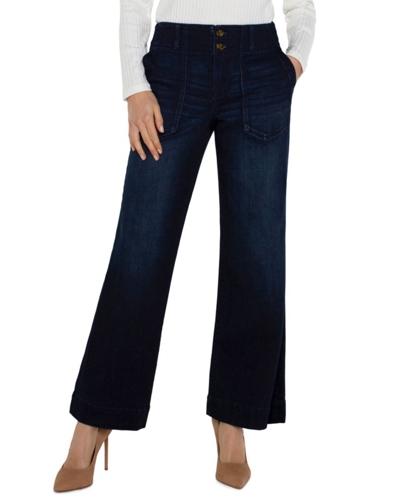 Petite Mid Rise Wide Leg Pants