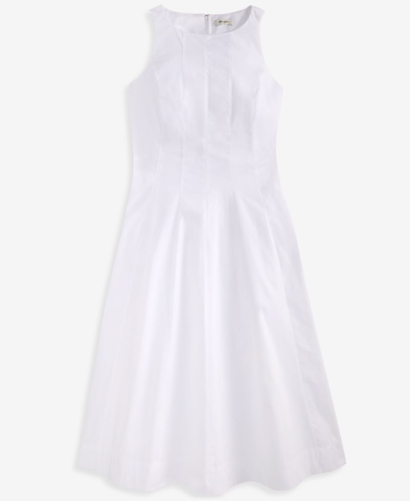 Women's Seamed Boatneck Midi Dress