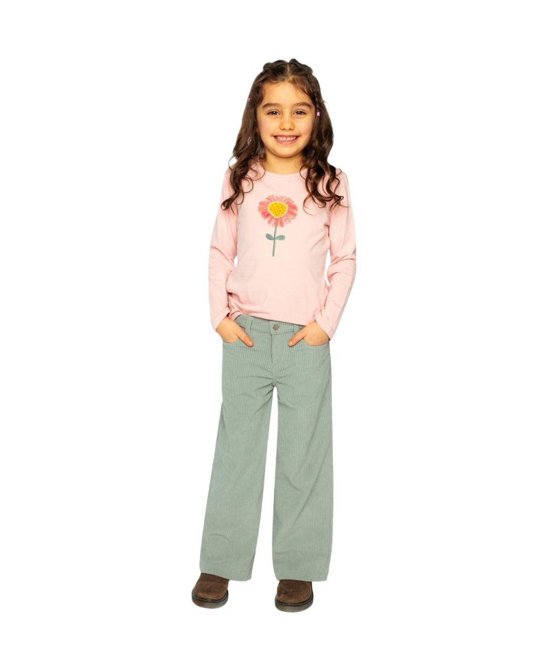 Little and Big Girl's (6-14) Stretch Corduroy Wide Leg Pants