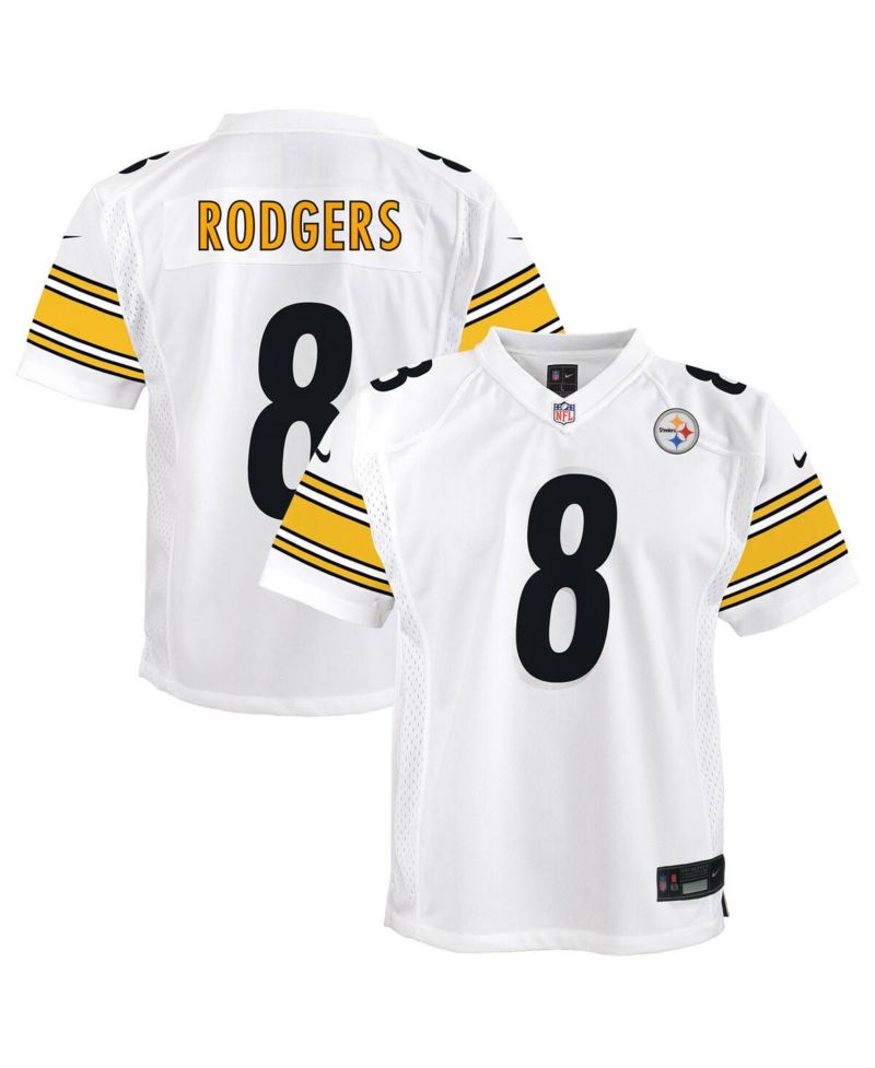 Big Boys and Girls Aaron Rodgers White Pittsburgh Steelers Game Jersey