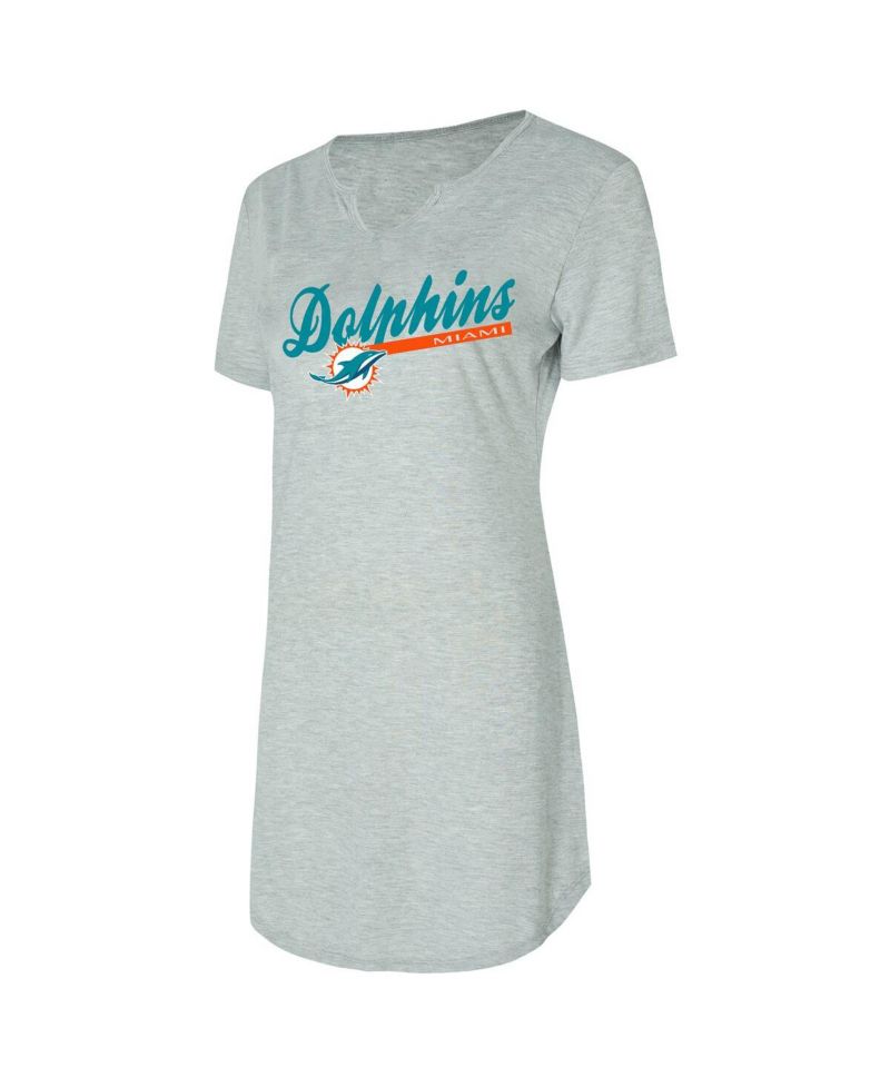 Women's Gray Miami Dolphins Petition Knit Nightshirt