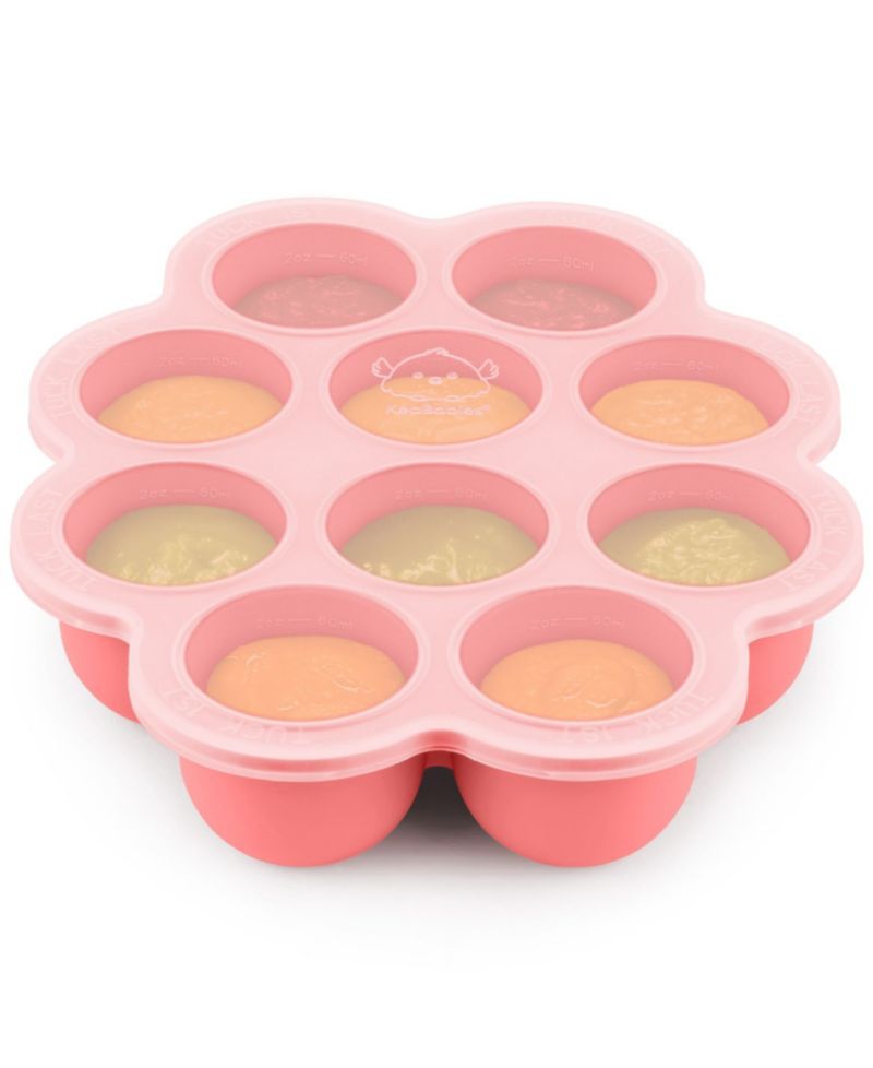 Prep Silicone Baby Food Freezer Tray with Clip-on Lid, 2oz x 10 Silicone Freezer Molds, BPA-Free Baby Food Storage