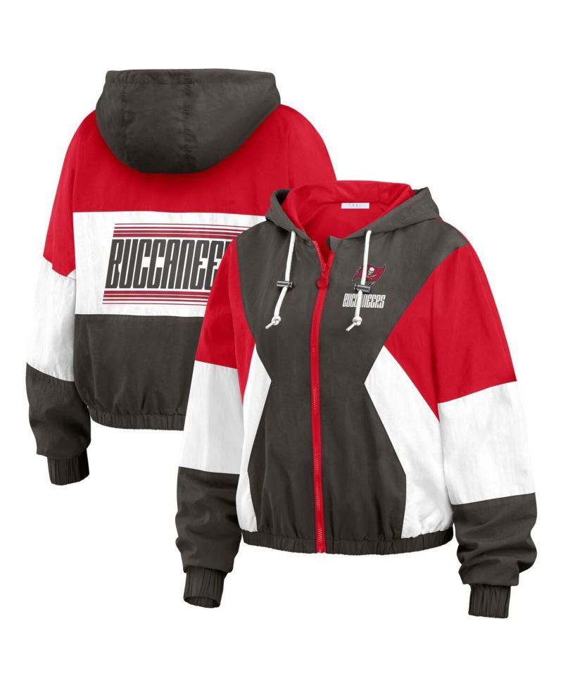 Women's Tampa Bay Buccaneers Plus Size Color Block Full-zip Windbreaker Jacket