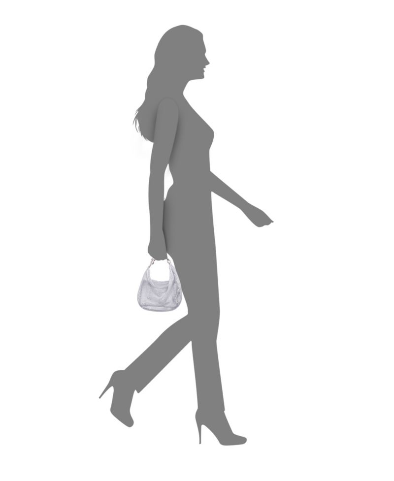 Crystal Mesh Zipper Hobo Bag