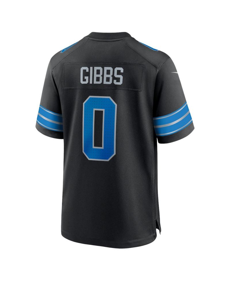 Men's Jahmyr Gibbs Black Detroit Lions 2nd Alternate Game Player Jersey