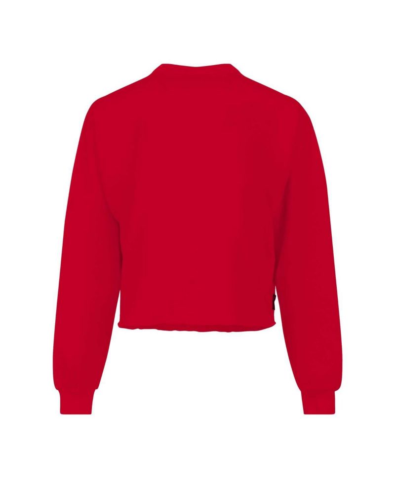 Women's Scarlet Nebraska Huskers Slouchy Cropped Long Sleeve T-Shirt