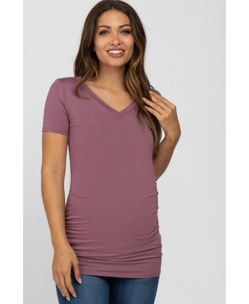 Women's V-Neck Ruched Side Top