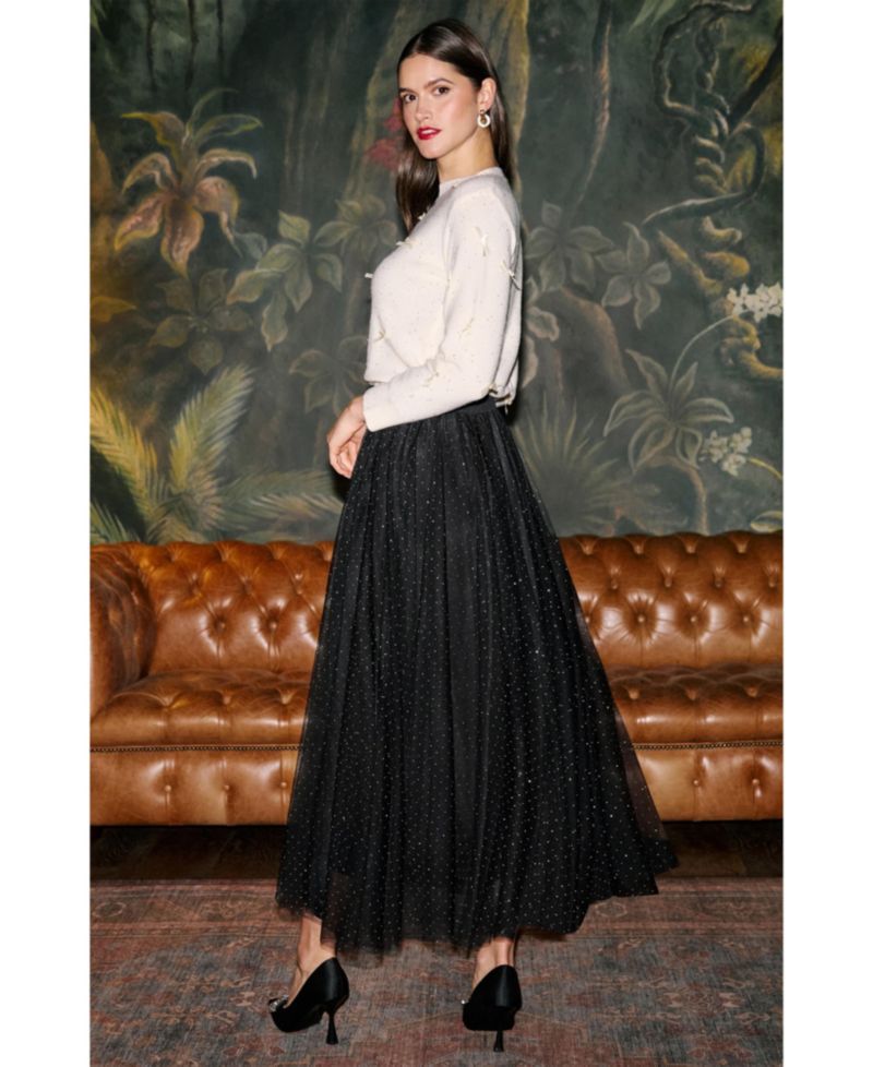 Women's Diamonte Tulle Maxi Skirt