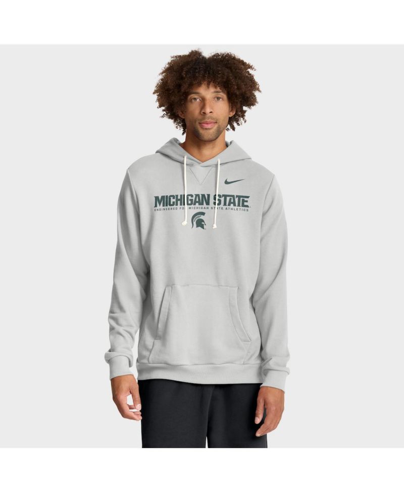 Men's Gray Michigan State Spartans 2025 Sideline Standard Issue Dri-FIT Hoodie