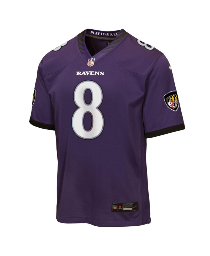 Big Boys and Girls Lamar Jackson Purple Baltimore Ravens Team Game Jersey