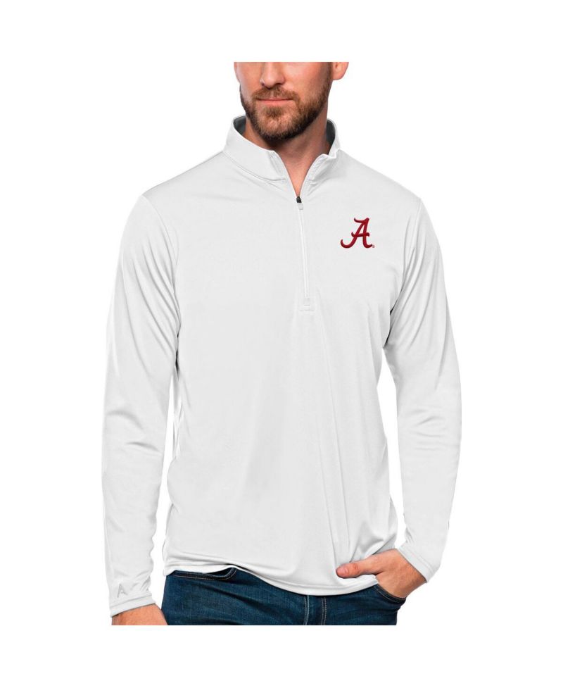 Men's White Alabama Crimson Tide Tribute Quarter-Zip Top