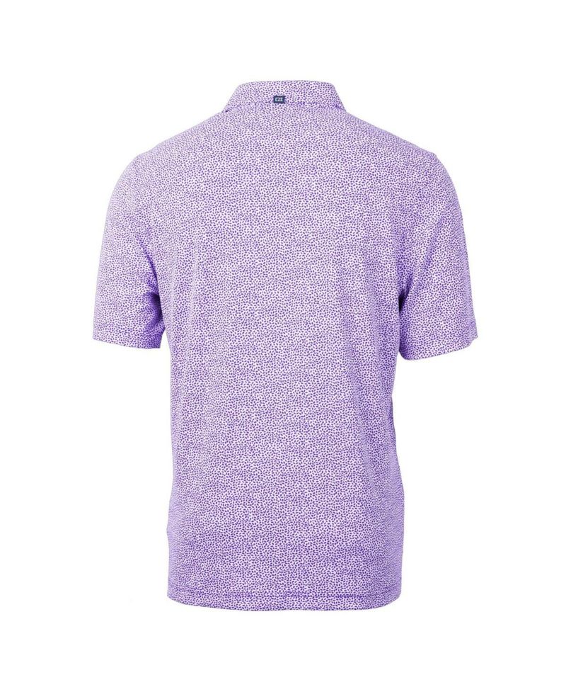 Men's Purple LSU Tigers Alumni Logo DryTec Virtue Eco Pique Botanical Print Polo Shirt