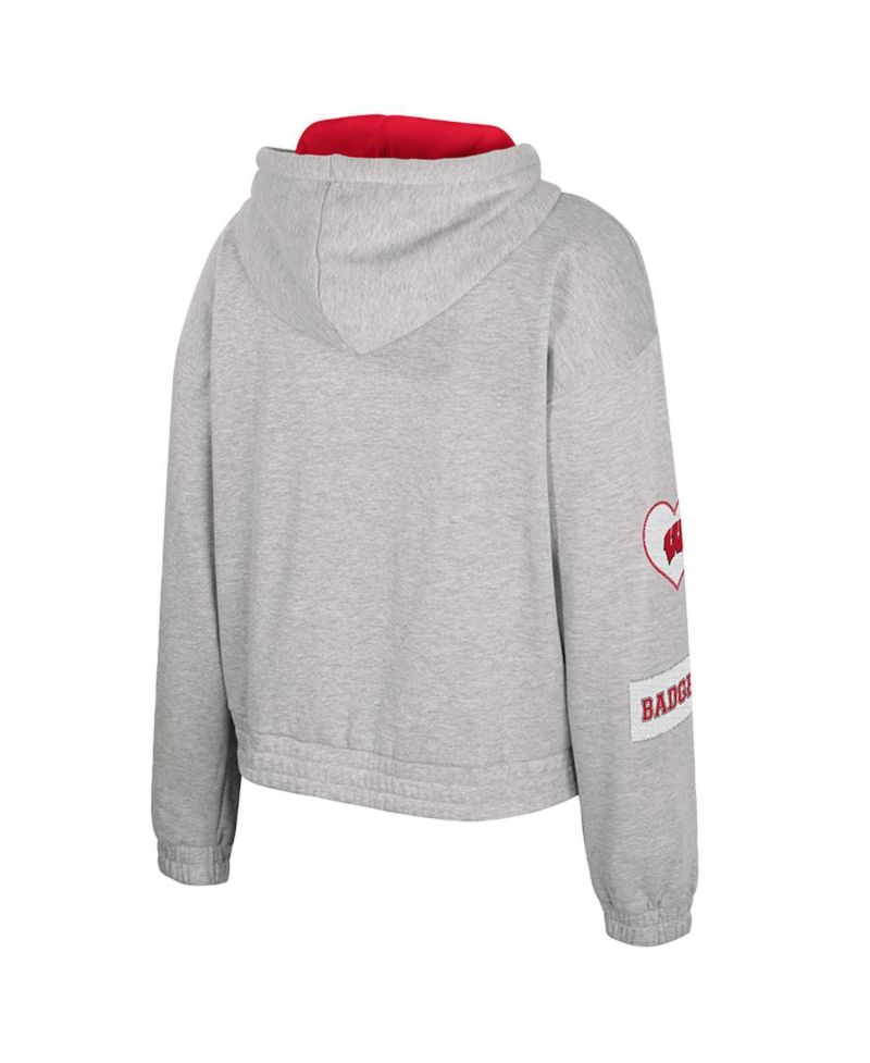 Women's Gray Wisconsin Badgers Alfie Full-Zip Hoodie Jacket
