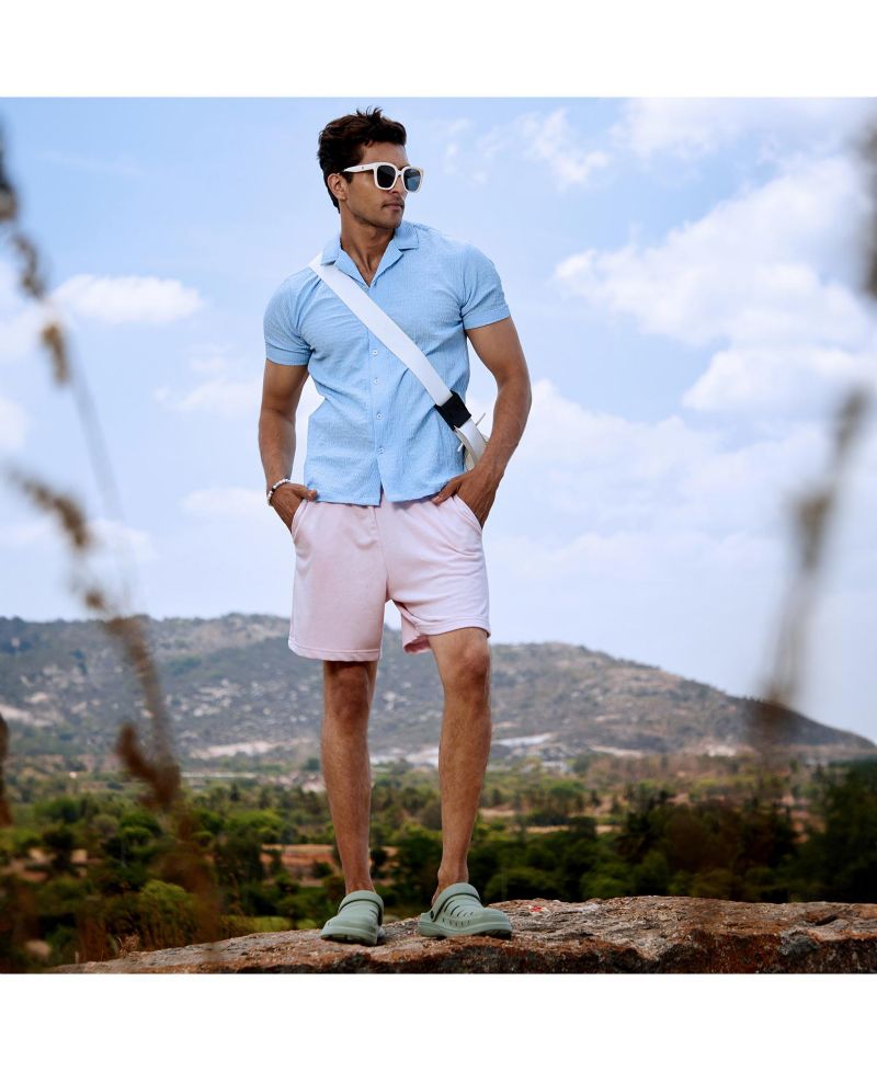 Men's Sky Blue Creased Shirt