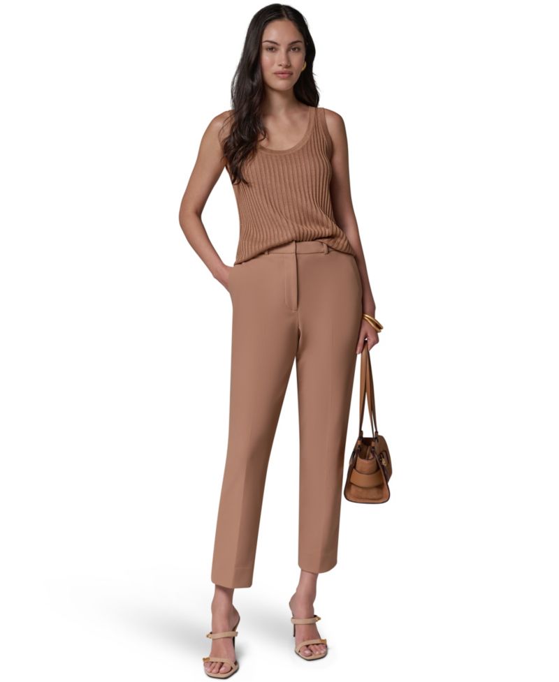 Women's Straight-Leg Flat-Front Pants