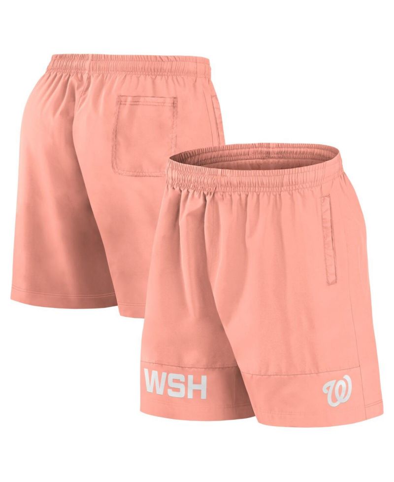 Men's Coral Washington Nationals Elements Swim Shorts