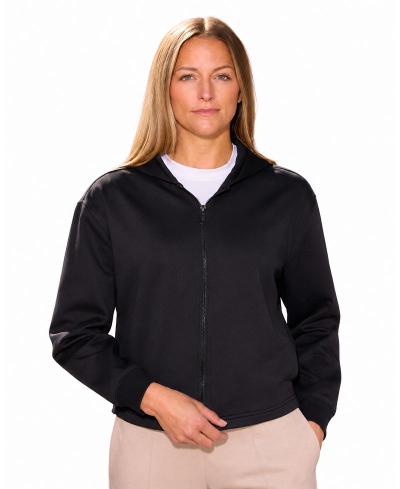 Women's Juniper Full-Zip Cropped Scuba-Knit Hoodie