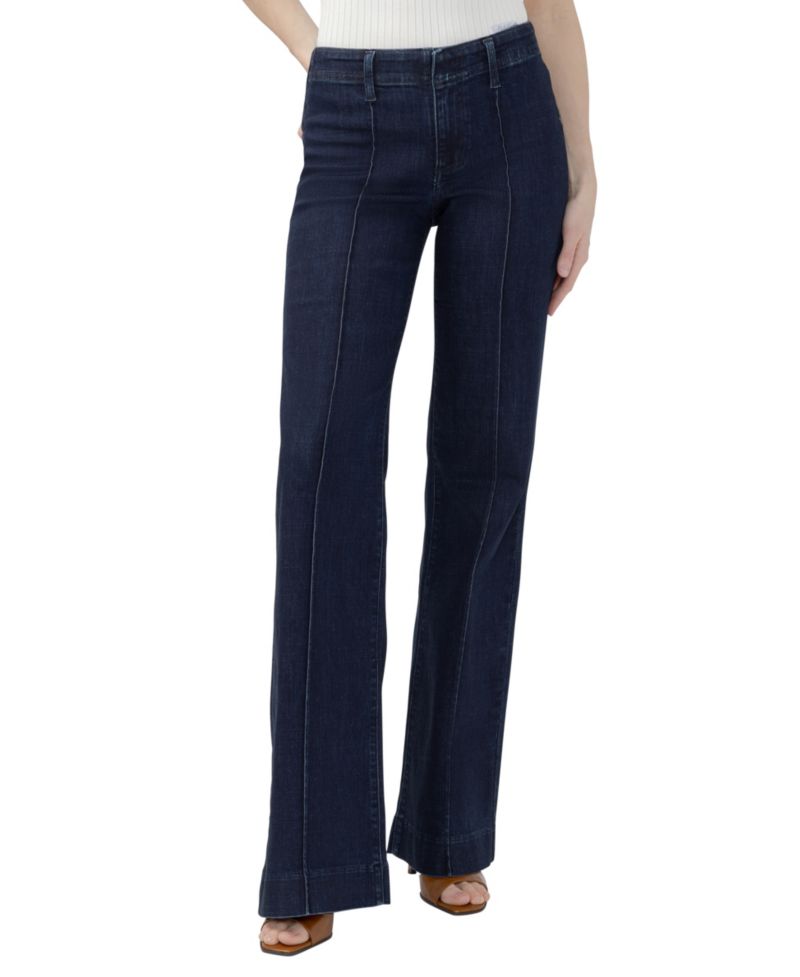 Women's Suki Wide-Leg Mid-Rise Cotton-Blend Jeans