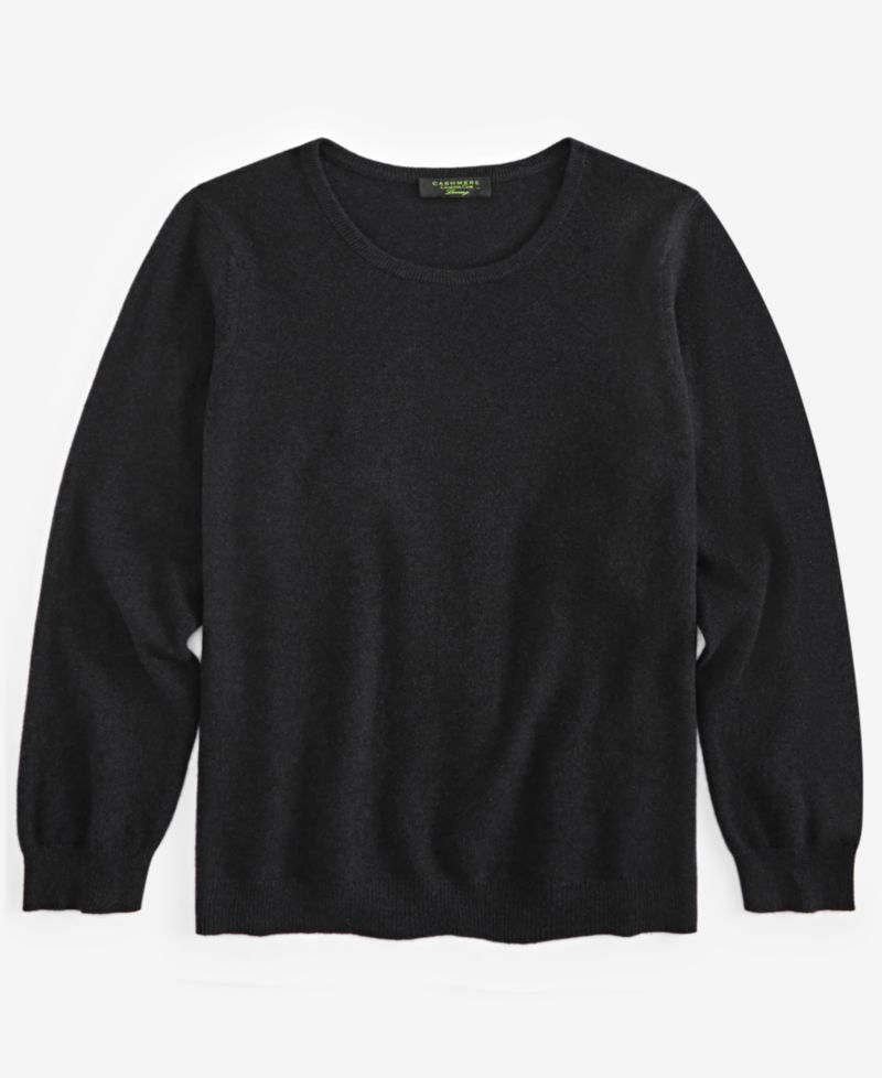 100% Cashmere Women's Petite Long-Sleeve Crewneck Sweater