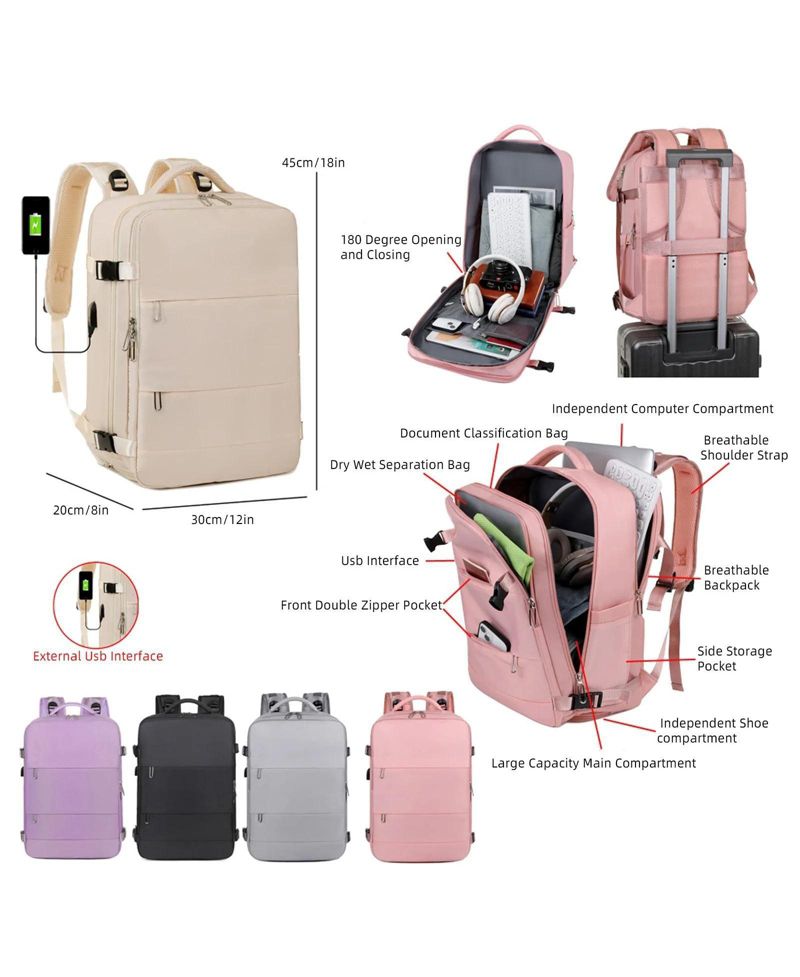 Laptop Backpack,Business Travel Laptops Backpack with USB Charging Port,Water Resistant College Computer Bag for Women and Men