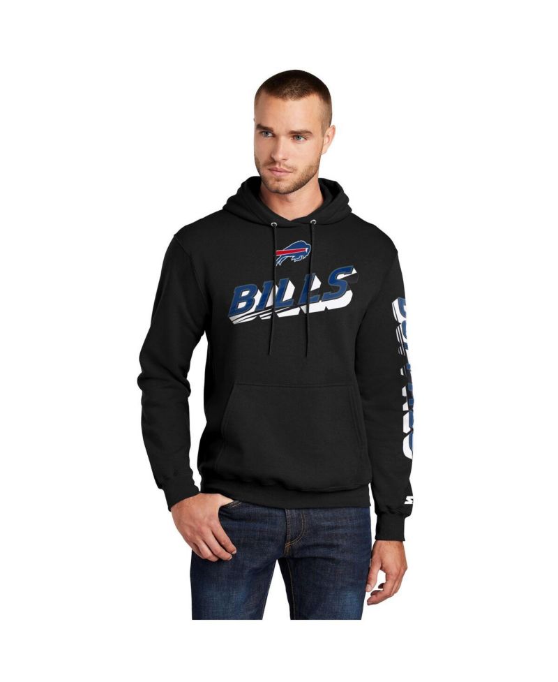Men's Black Buffalo Bills Wordmark Logo Pullover Hoodie