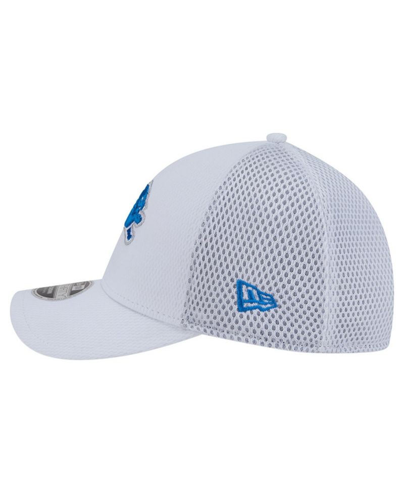 Men's White/Blue Detroit Lions Dash 39THIRTY M-Crown Flex Hat