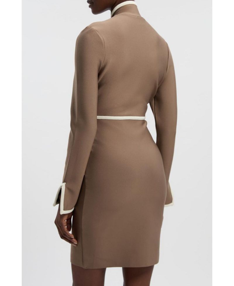Women's Bandage Military Piping Mini Dress