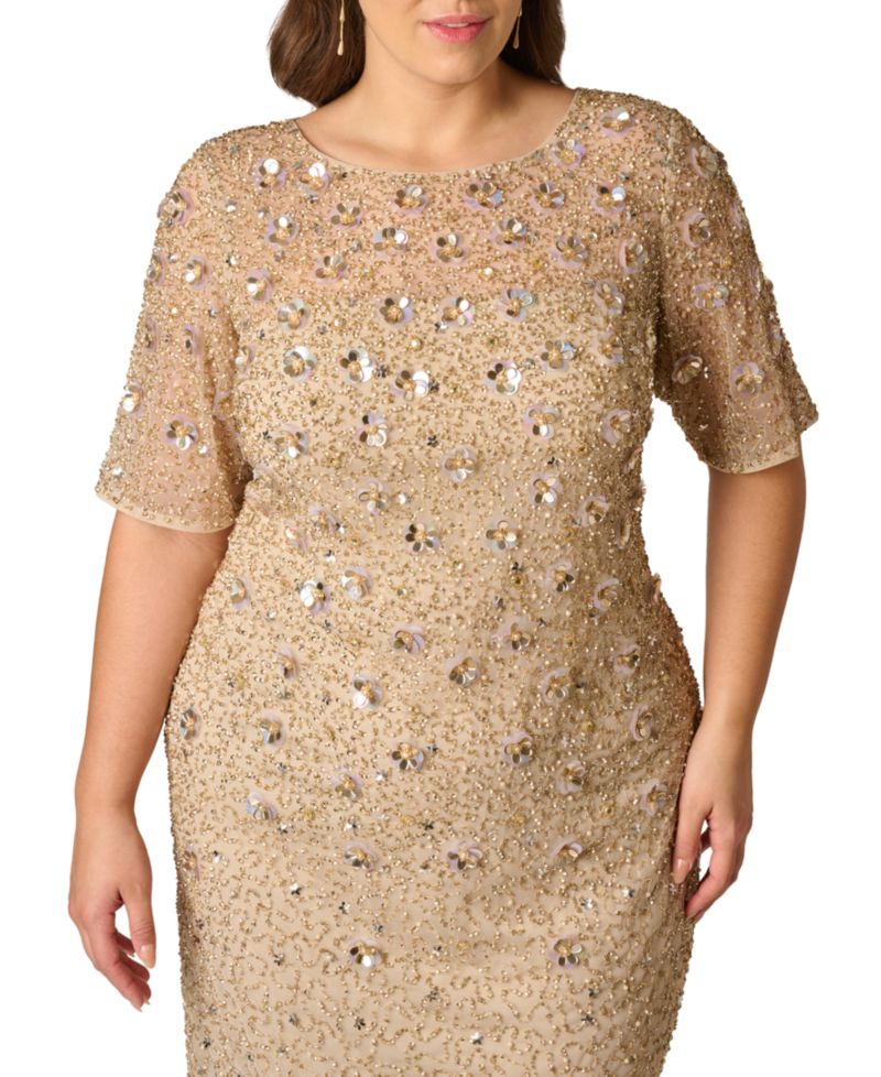 Plus Size Embellished Sheath Dress