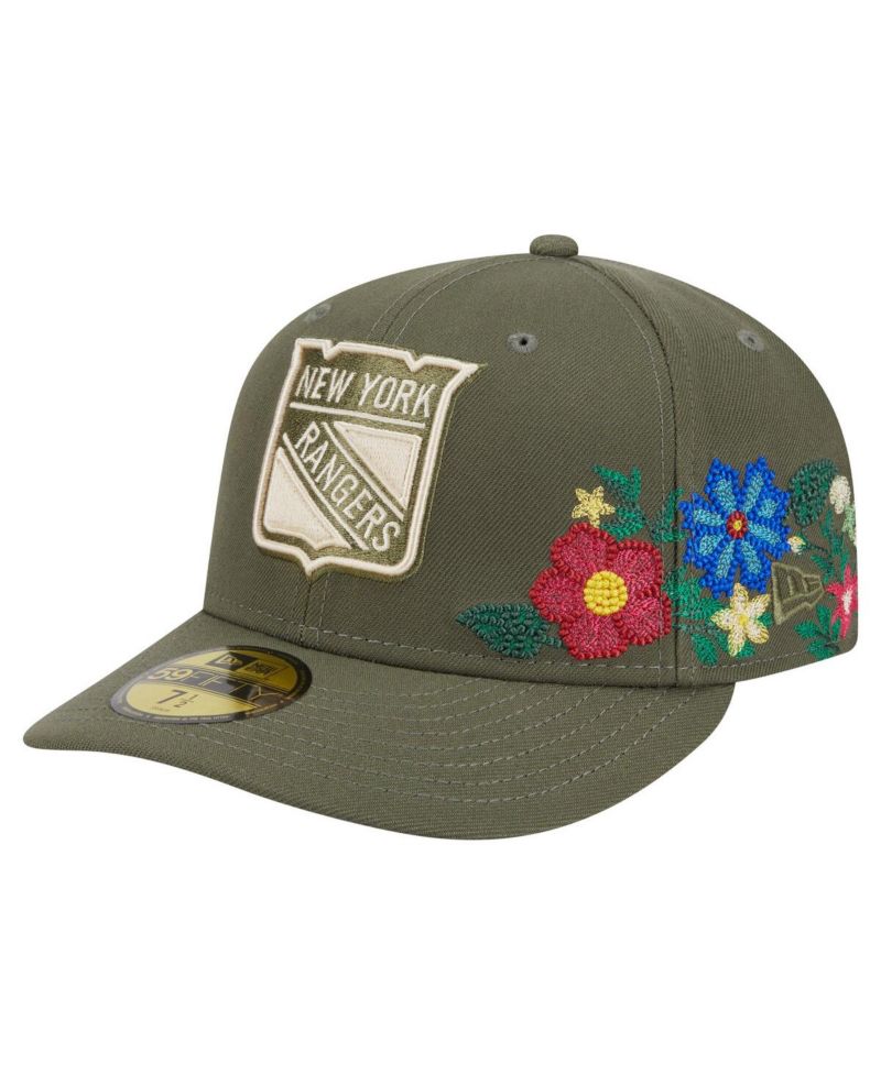 Men's Olive New York Rangers Tonal Florals 59FIFTY Fitted Hat