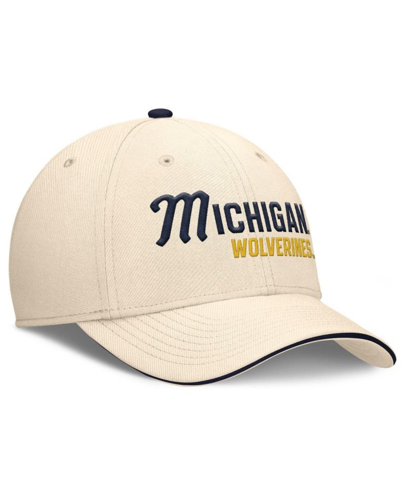 Men's Natural Michigan Wolverines 2026 Primetime Swooshflex Hat