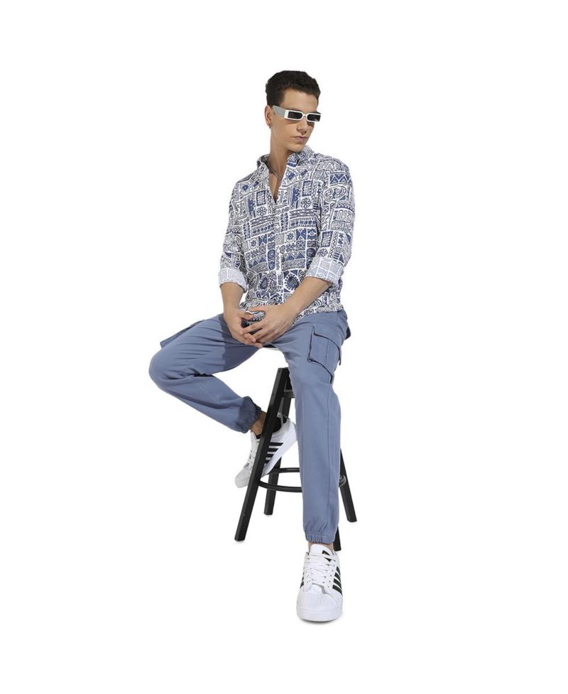 Men's Contrast Aztec Shirt