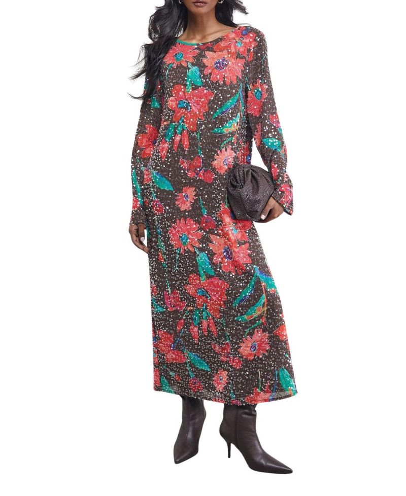 Women's Sequin Column Midi Dress