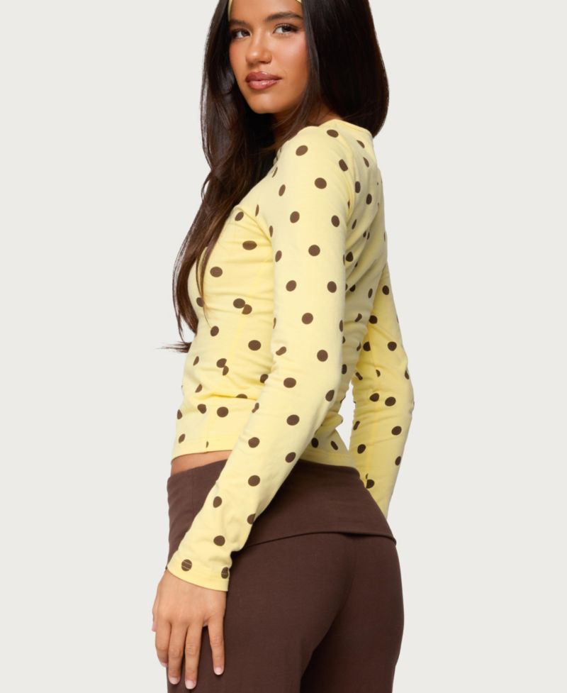 Women's Maricelle Polka Dot Long Sleeve T Shirt