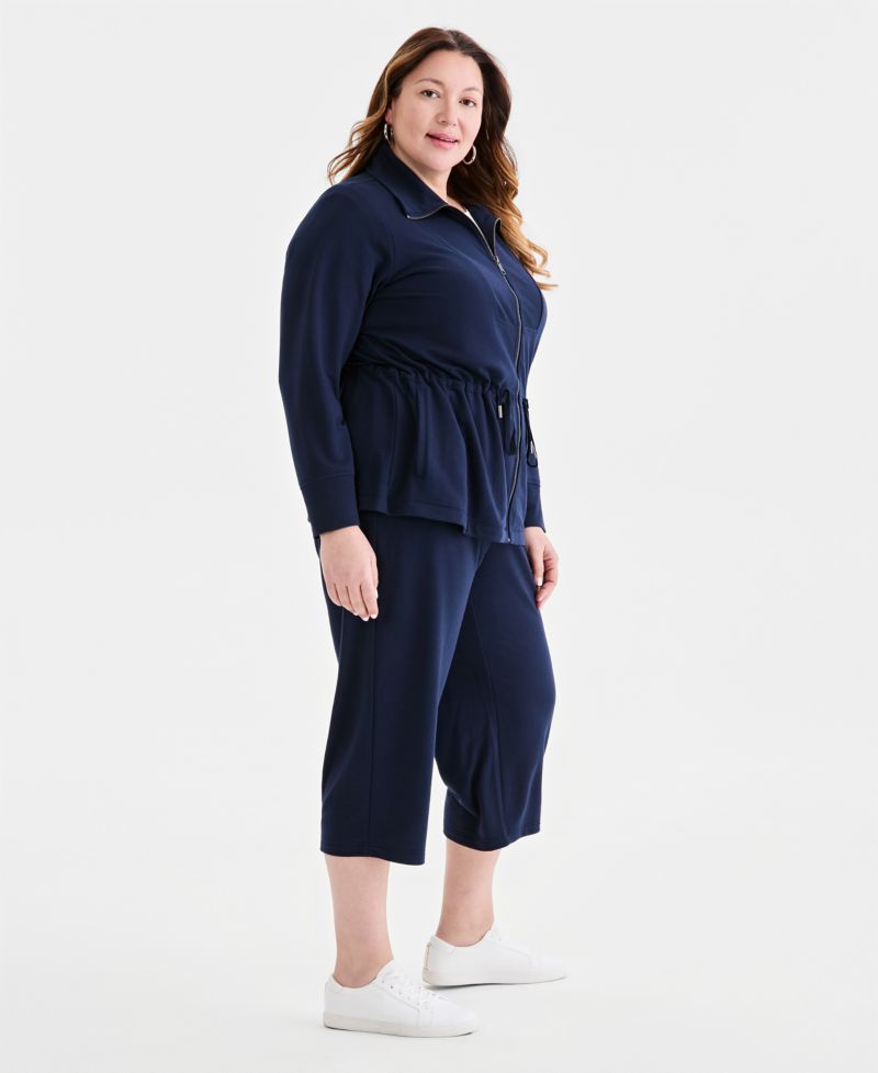 Plus Size LuxLounge French Terry Zip Jacket
