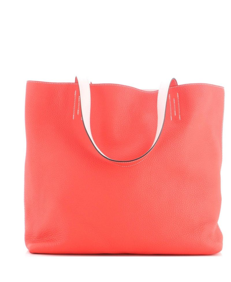 Pre-Owned Herm&egrave;s 45 Double Sens Reversible Leather Tote