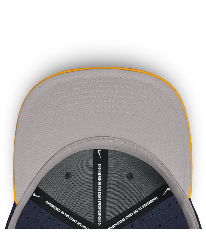 Men's Navy West Virginia Mountaineers On-Field Dugout True Performance Fitted Hat