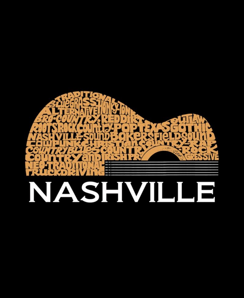 Men's Nashville Guitar Word Art Graphic Tank Top