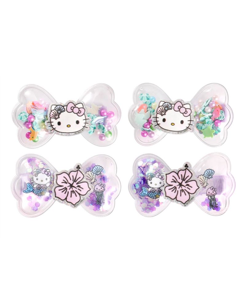 Mermaid Hair Clips 4-Piece Set Official License, Snap Back Shaker Hair Clips, Sanrio Accessories
