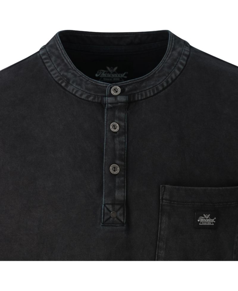 Men's Vintage Wash Short Sleeve Pocket Henley