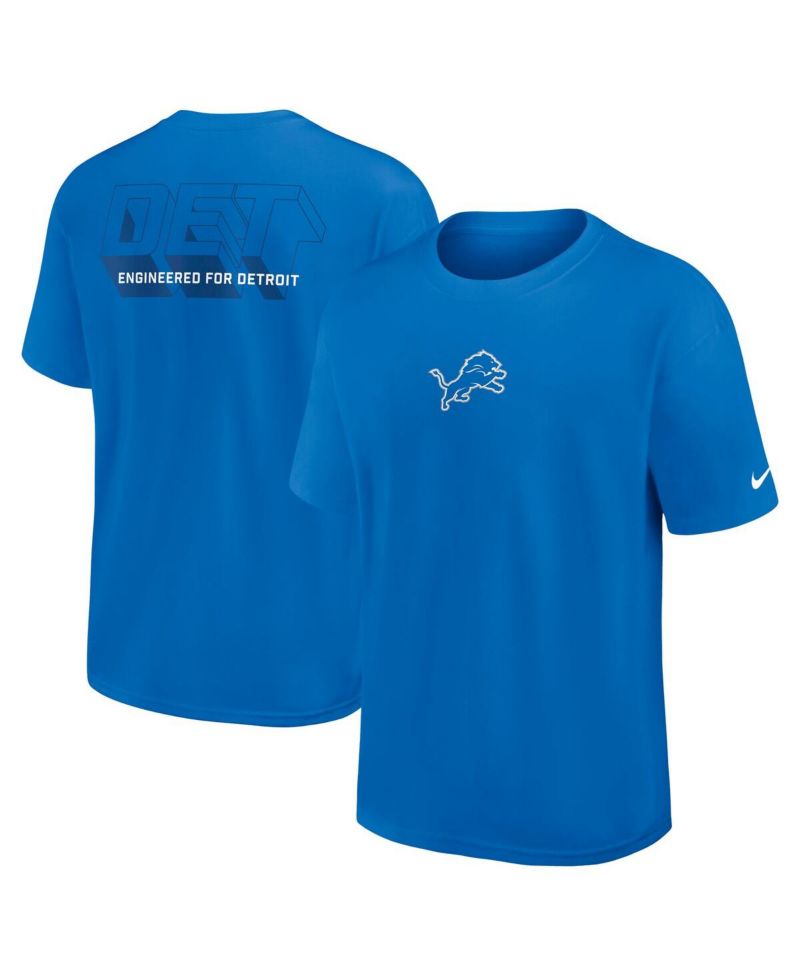 Men's Blue Detroit Lions Dominate the Game Essential Max90 T-Shirt