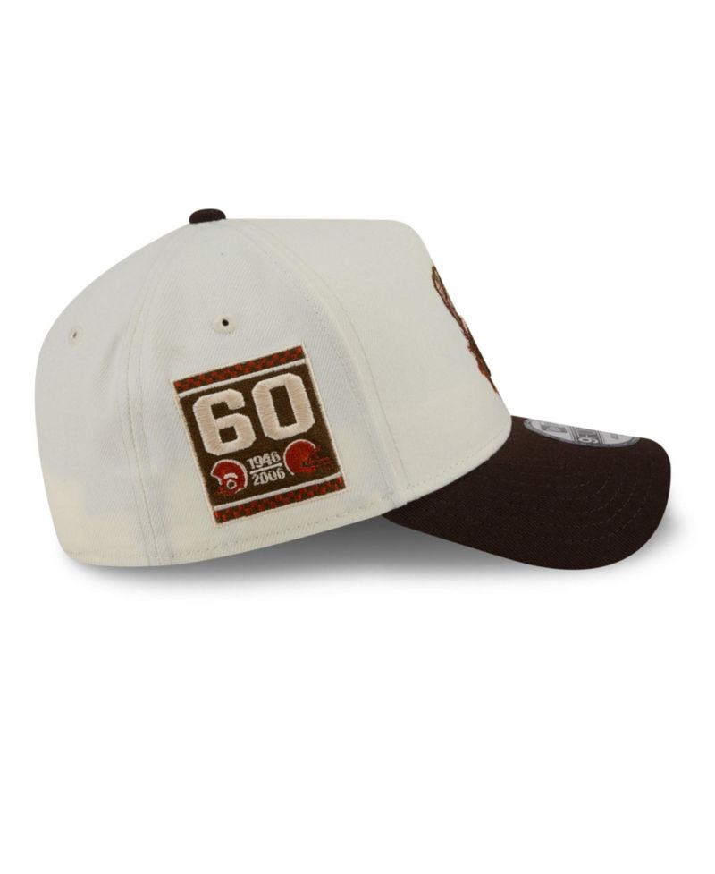 Men's Cream/Brown Cleveland Browns Pumpkin Spice A-Frame 9FORTY Adjustable Hat