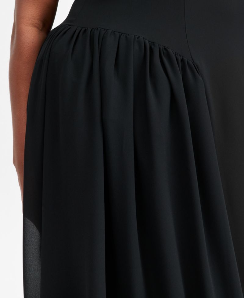 Plus Size Drop-Waist Midi Dress