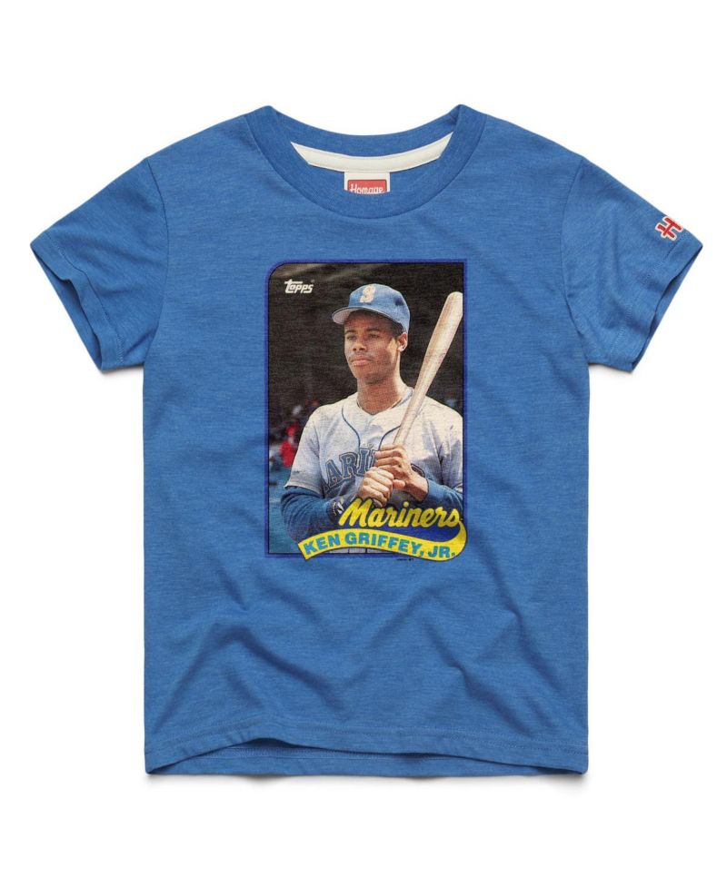 Big Boys and Girls Ken Griffey Jr. Royal Seattle Mariners Topps Baseball Card Tri-Blend T-Shirt