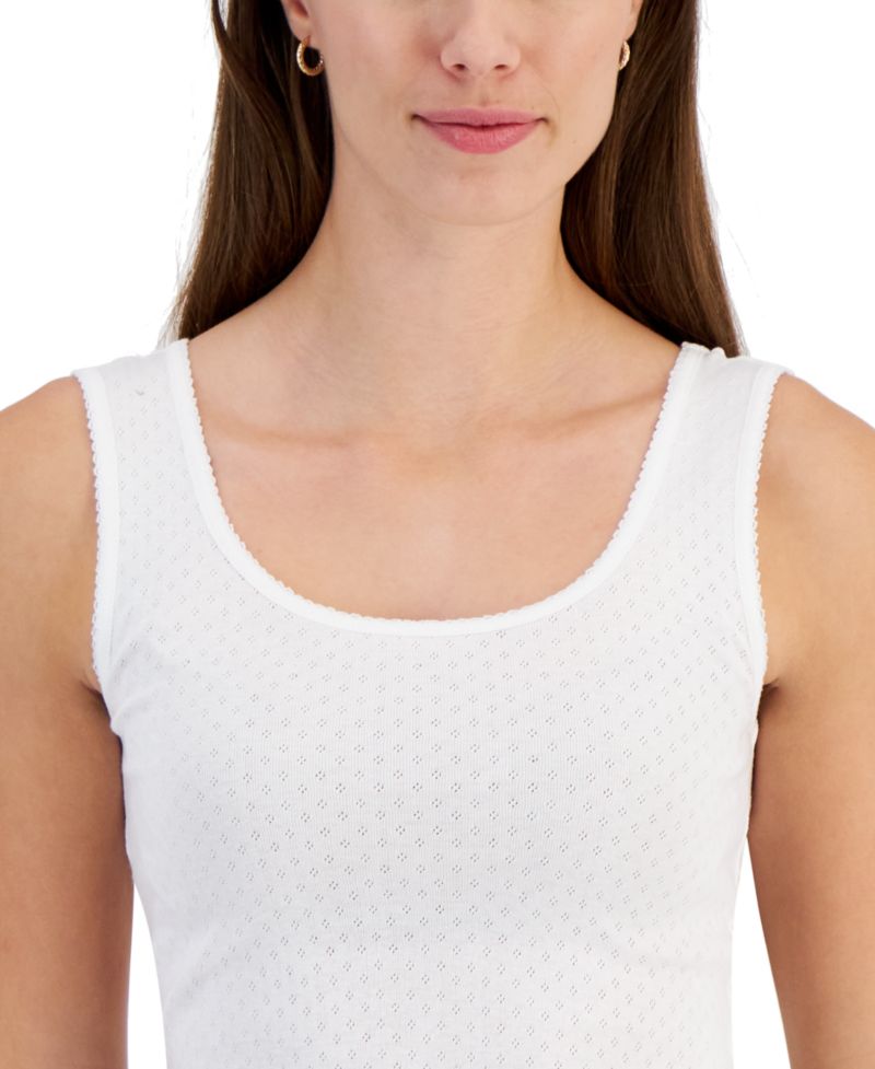 Women's Cotton Pointelle Tank Top