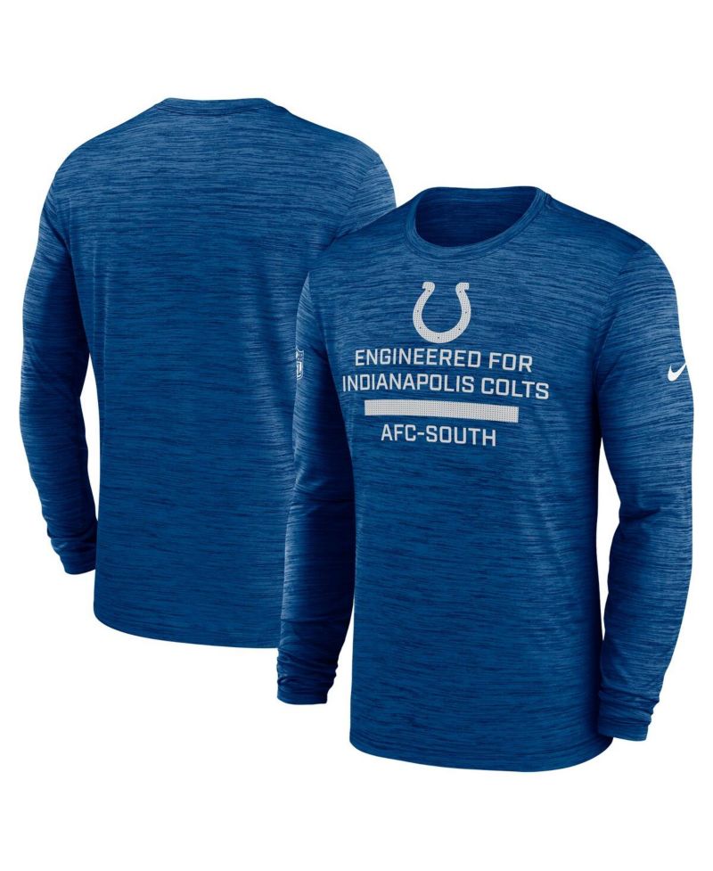 Men's Royal Indianapolis Colts Sideline Velocity Performance Long Sleeve T-Shirt