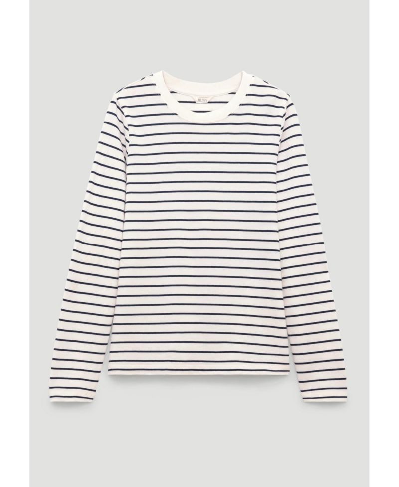 Women's Mia Striped Slim Crewneck Long-Sleeve Top