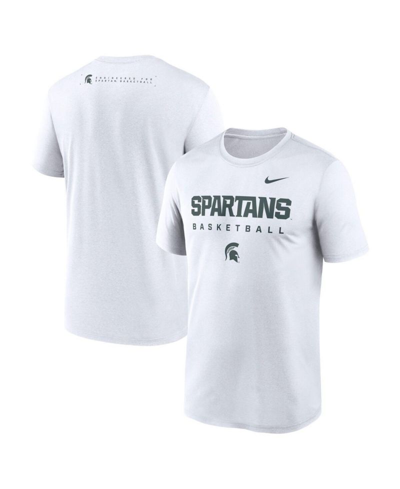 Men's White Michigan State Spartans 2025 Courtside Basketball Legend Dri-FIT T-Shirt