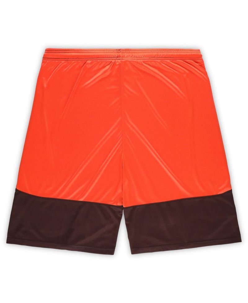 Men's Brown/Orange Cleveland Browns Big & Tall Launch Shorts