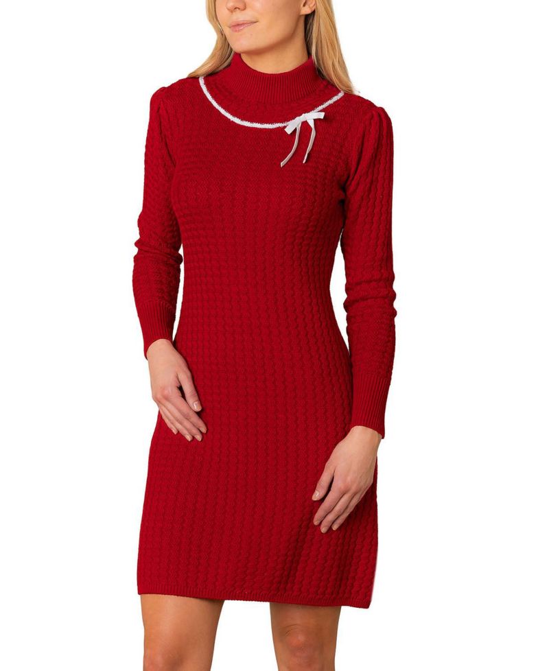 Women's Hope and Henry Organic Mock Neck Cable Sweater Dress