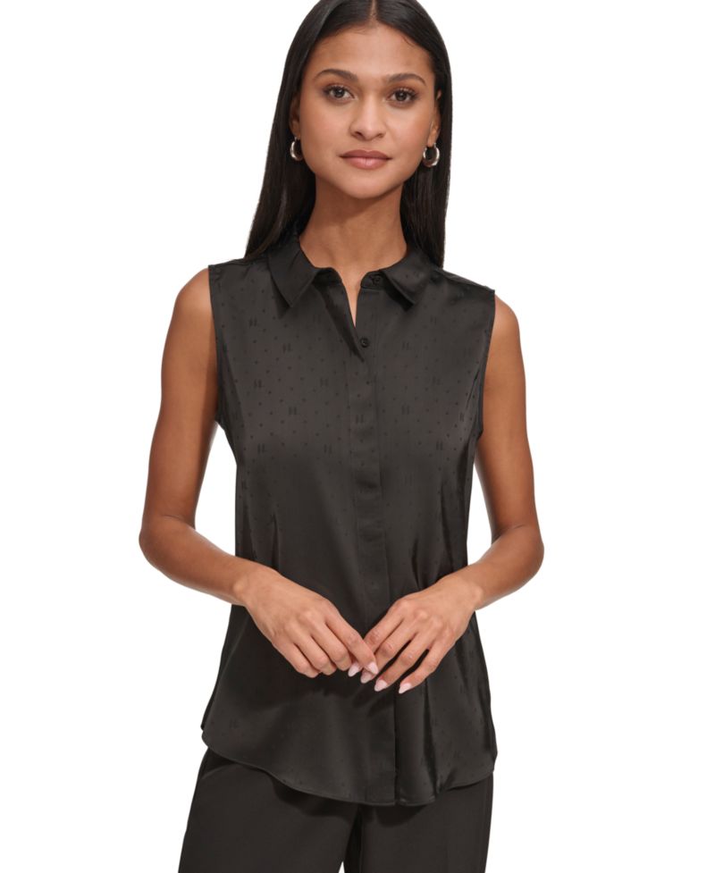 Women's Jacquard Logo Sleeveless Shirt